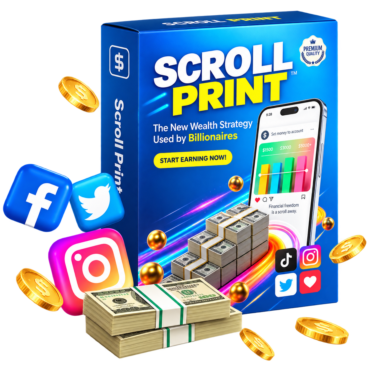 Scroll Print product and phone promotional artwork